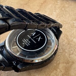 A|X Black Metal Watch